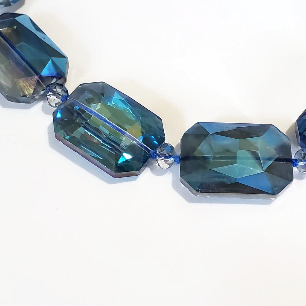 Leslie Danzis Chunky Faceted Glass Beads Statement Necklace 23" - Picture 6 of 7